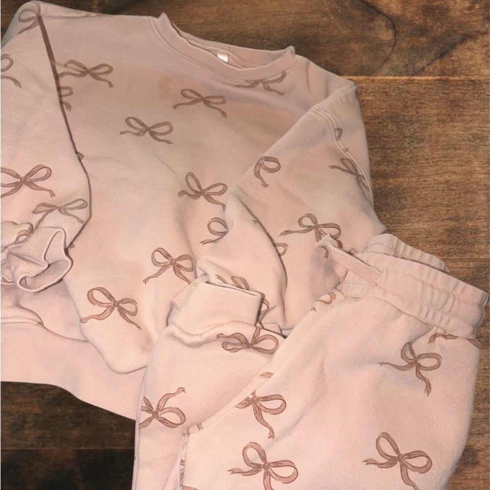 Girls Bow Print Set
